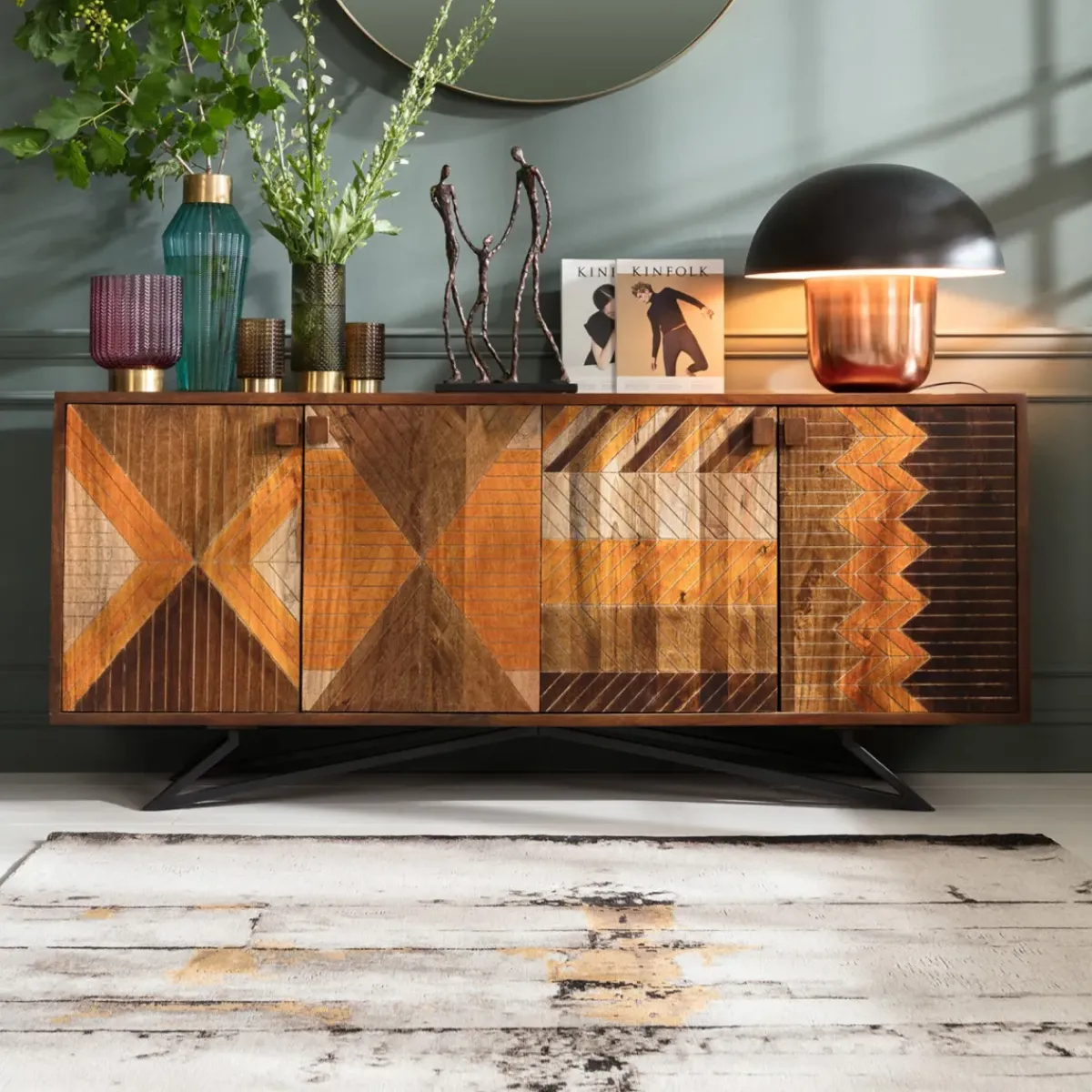 KARE24.se Matta Abstract Line - Grå/Beige 240x170cm - KARE Design Online