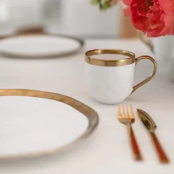 KARE24.se Mugg Bell - Vitt Porslin med Guldkant - KARE Design