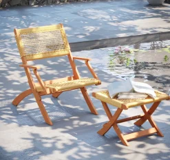 KARE24.se Pall Liz Natur - ihopfällbar Trädgårdspall - KARE Design Sale