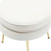 KARE24.se Pall Water Lily - Sittpuff i Vit Sammet, Ø50cm - KARE Design Outlet