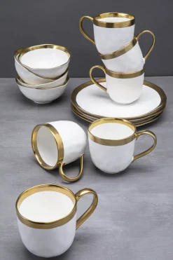 KARE24.se Servis Bell - Vitt Porslin med guldkant, 12 delar - KARE Design Best