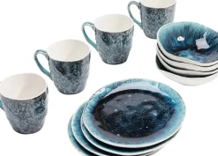 KARE24.se Servis Mustique Blå Keramik, 12-delar - KARE Design