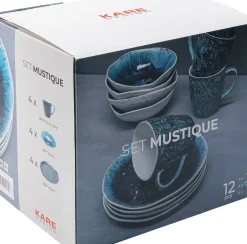 KARE24.se Servis Mustique Blå Keramik, 12-delar - KARE Design