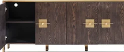 KARE24.se Sideboard Osaka - Mörkt Trä/Borstad Mässing, 4 Dörrar - KARE Design New