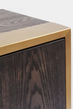 KARE24.se Sideboard Osaka - Mörkt Trä/Borstad Mässing, 4 Dörrar - KARE Design New