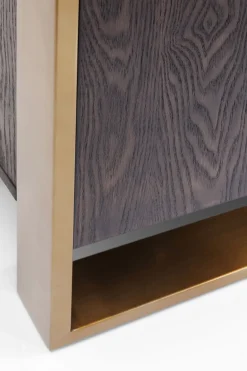 KARE24.se Sideboard Osaka - Mörkt Trä/Borstad Mässing, 4 Dörrar - KARE Design New