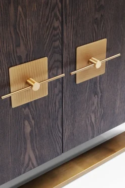 KARE24.se Sideboard Osaka - Mörkt Trä/Borstad Mässing, 4 Dörrar - KARE Design New