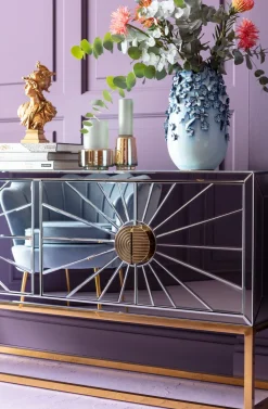 KARE24.se Sideboard Queen - Spegelglas/Guld, 77x162cm - KARE Design Sale