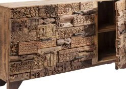 KARE24.se Sideboard Shanti Puzzle - Rustikt Trä 2 Dörrar/3 Lådor, 90x160cm - KARE Design Online