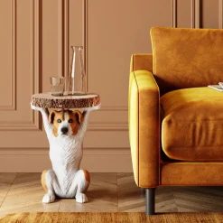 KARE24.se Sidobord Animal Mr Jack - Bord med Hund, Ø33cm - KARE Design Discount