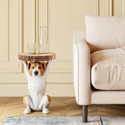 KARE24.se Sidobord Animal Mr Jack - Bord med Hund, Ø33cm - KARE Design Discount