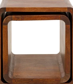 KARE24.se Sidobord Authentico Cube - Set med 2 Bord i Massivt Trä, 42x42cm - KARE Design