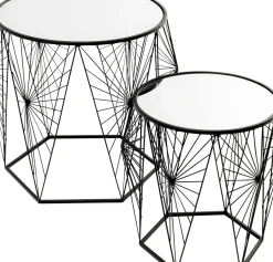 KARE24.se Sidobord Cobweb - Svart/Glas, Set med 2 Bord - KARE Design Sale