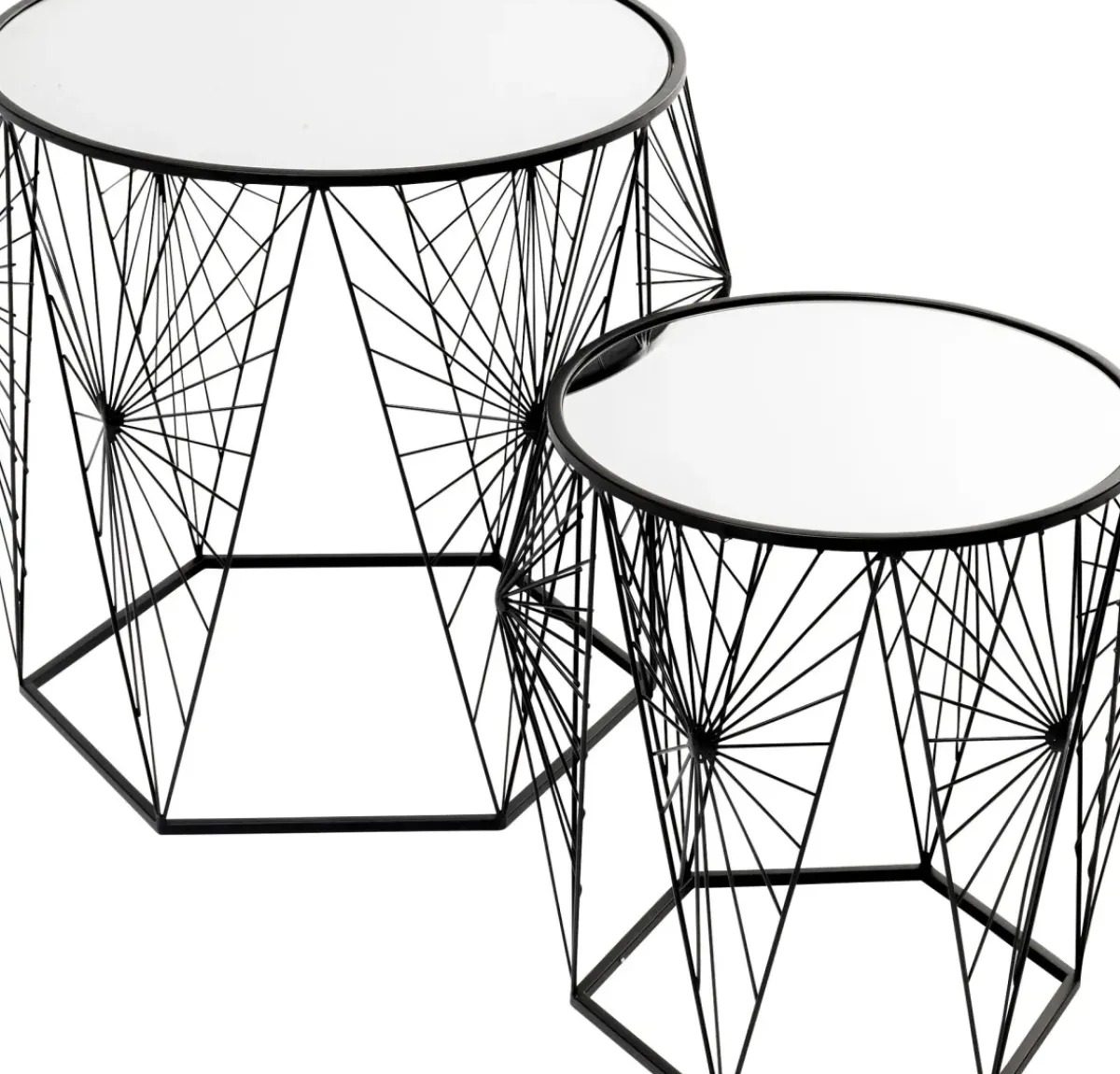 KARE24.se Sidobord Cobweb - Svart/Glas, Set med 2 Bord - KARE Design Sale
