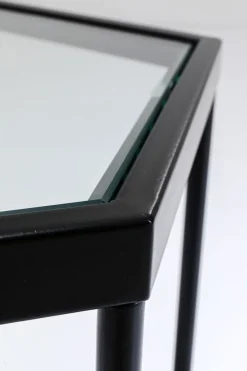 KARE24.se Sidobord Comb - Svart Stål/Glas, 55x55cm - KARE Design Outlet