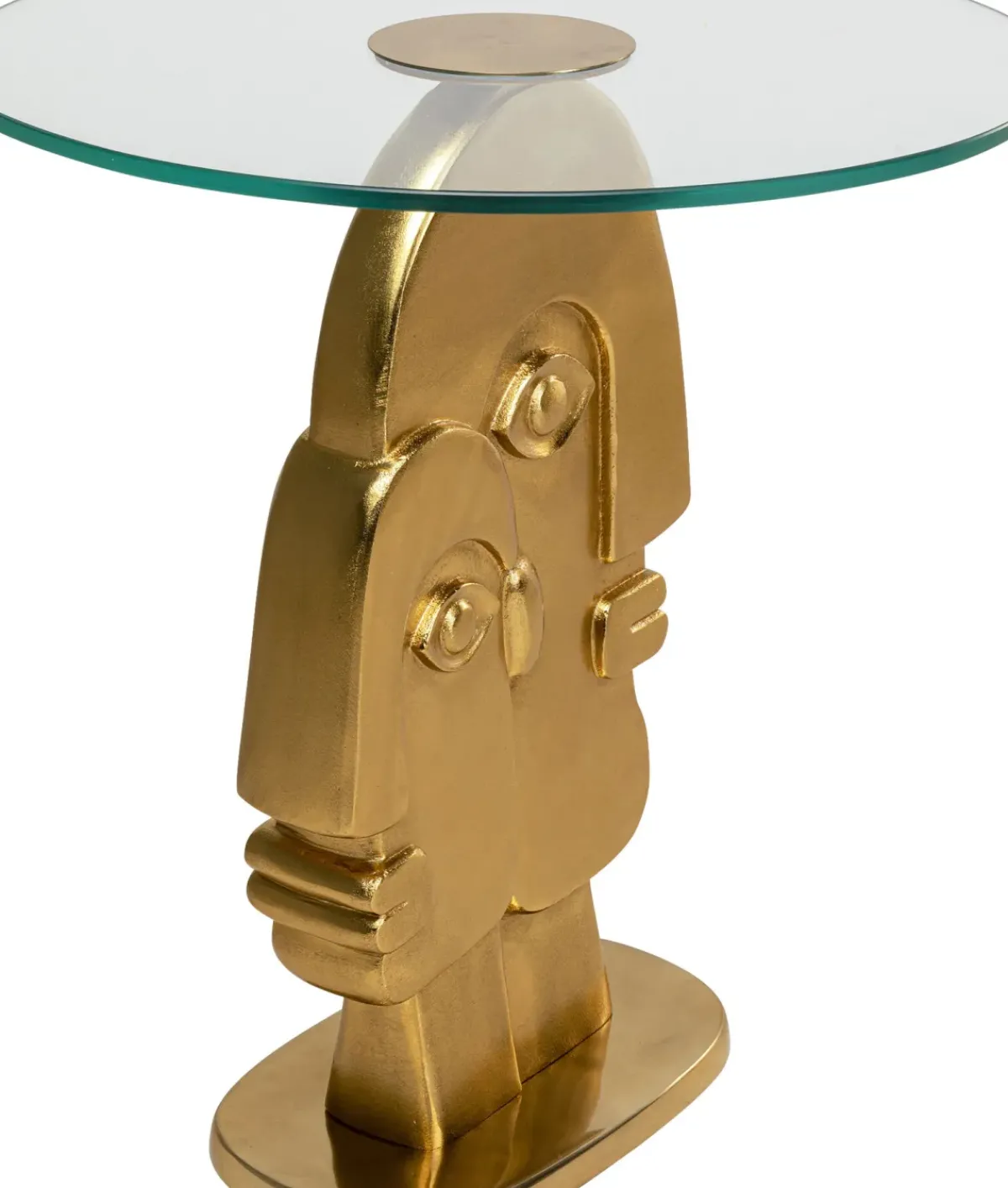 KARE24.se Sidobord 2 Faces - Glas/Guld, Ø55cm - KARE Design Sale