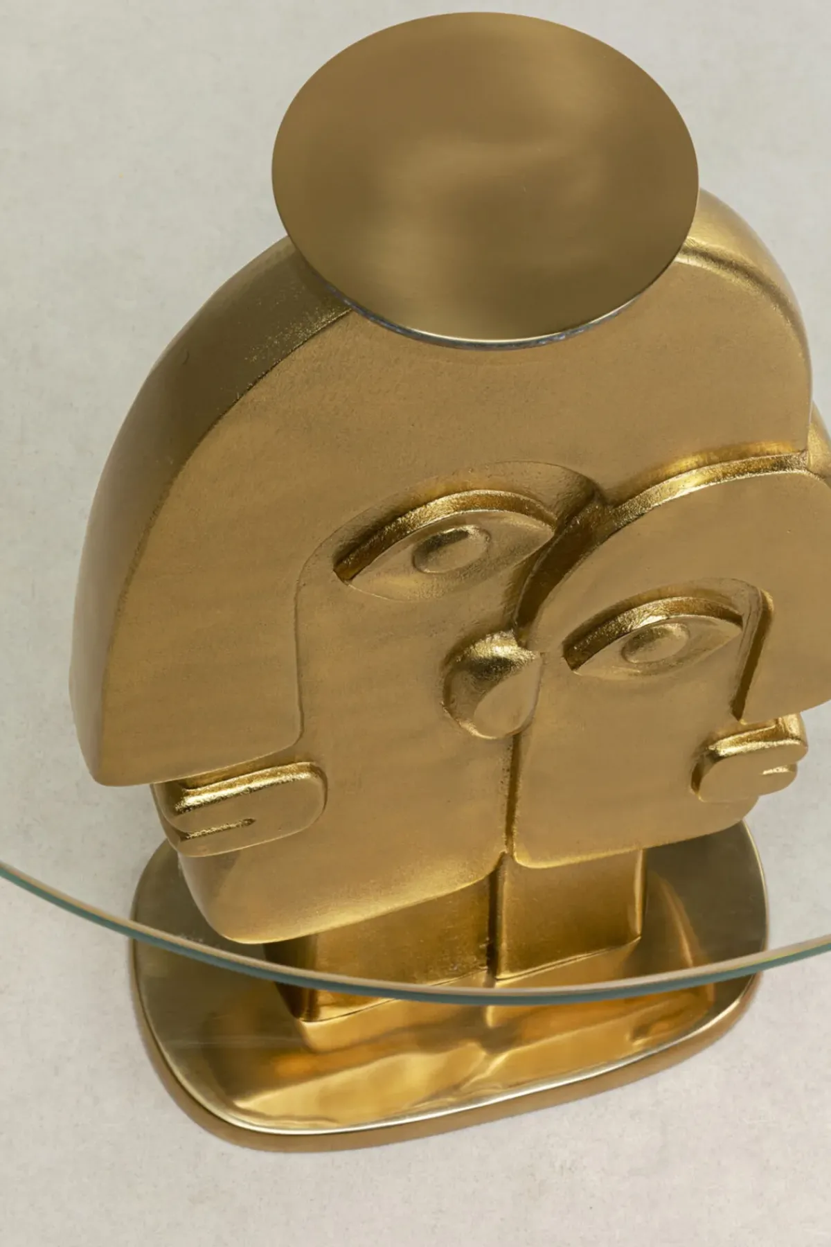 KARE24.se Sidobord 2 Faces - Glas/Guld, Ø55cm - KARE Design Sale