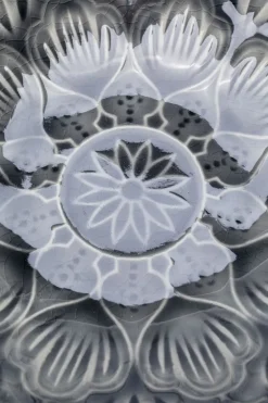 KARE24.se Skål Sicilia Mandala - Grå Keramik, Ø18cm - KARE Design New