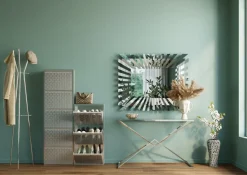 KARE24.se Skoskåp Caruso - Borstad Metall, 170x50cm - 5 Lådor - KARE Design Outlet