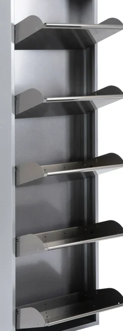 KARE24.se Skoskåp Caruso - Borstad Metall, 170x50cm - 5 Lådor - KARE Design Outlet