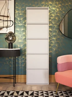 KARE24.se Skoskåp Caruso - Cream, 173x50cm - 5 lådor - KARE Design New