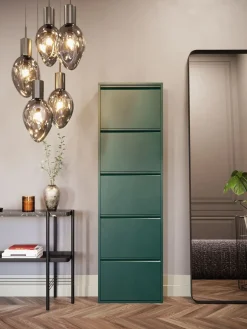 KARE24.se Skoskåp Caruso - Grön, 170x50cm - 5 Lådor - KARE Design Discount