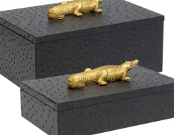 KARE24.se Skrin Crocodile - Svart (2/Set) - KARE Design Online