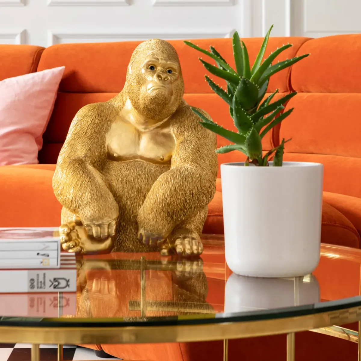 KARE24.se Skulptur Gorilla - Guld, 38,5cm - KARE Design New