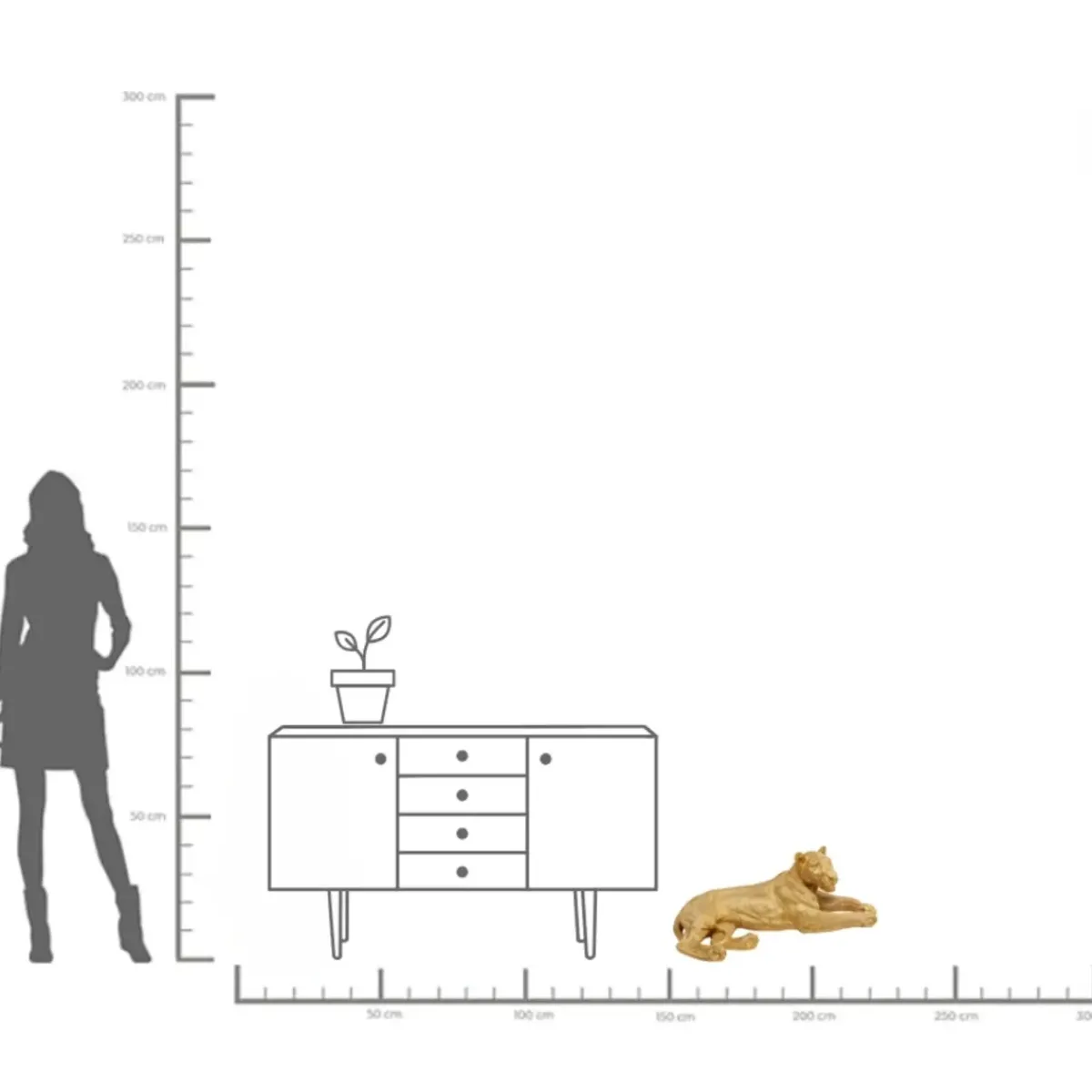 KARE24.se Skulptur Lion Gold - Dekor Guld Lejon, 113cm - KARE Design Best