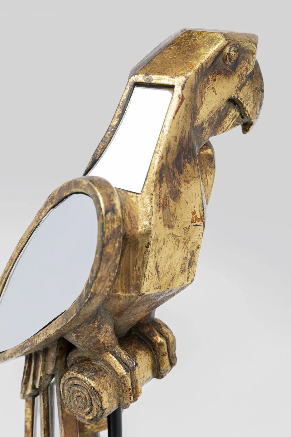 KARE24.se Skulptur Mirrored Parrot - Guld/Spegelglas, 53cm - KARE Design Clearance