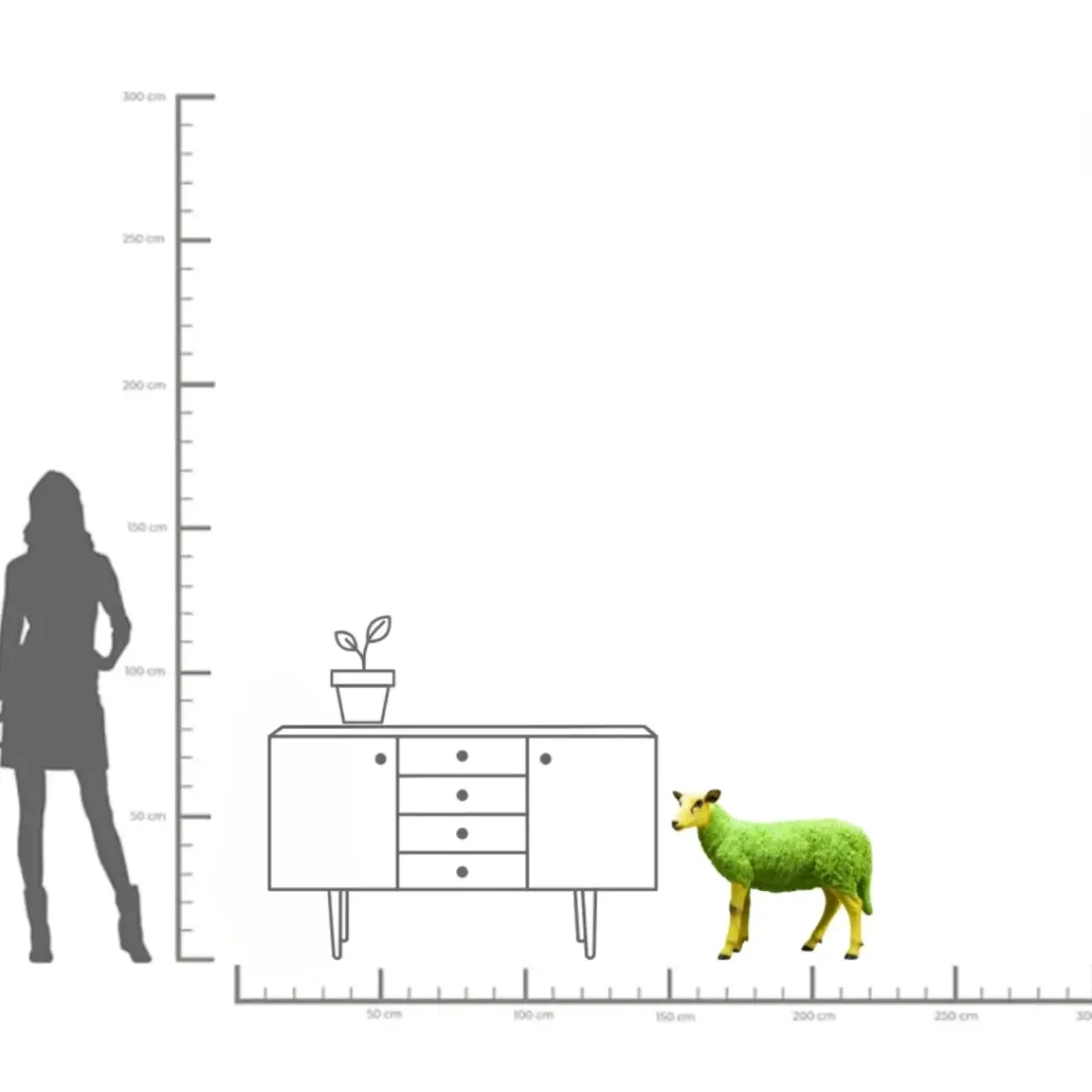 KARE24.se Skulptur Sheep Colore Grön, 60cm - KARE Design Best