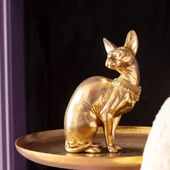 KARE24.se Skulptur Sitting Cat - Dekorfigur Guld Katt, 27cm - KARE Design Discount