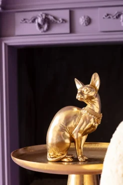 KARE24.se Skulptur Sitting Cat - Dekorfigur Guld Katt, 27cm - KARE Design Discount