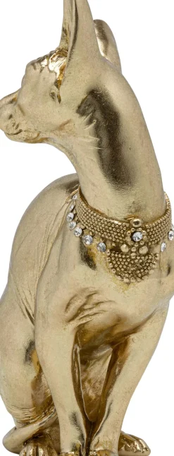 KARE24.se Skulptur Sitting Cat - Dekorfigur Guld Katt, 27cm - KARE Design Discount