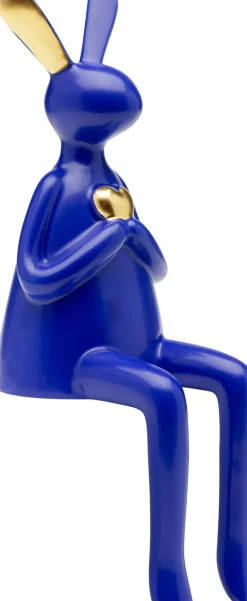 KARE24.se Skulptur Sitting Rabbit Heart - Blå, Handgjord, Unik, 29cm - KARE Design Online