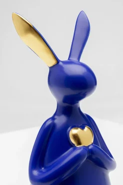 KARE24.se Skulptur Sitting Rabbit Heart - Blå, Handgjord, Unik, 29cm - KARE Design Online