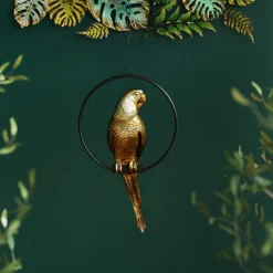 KARE24.se Skulptur Swinging Parrot - Hängande Dekor Papegoja Guld - KARE Design Hot
