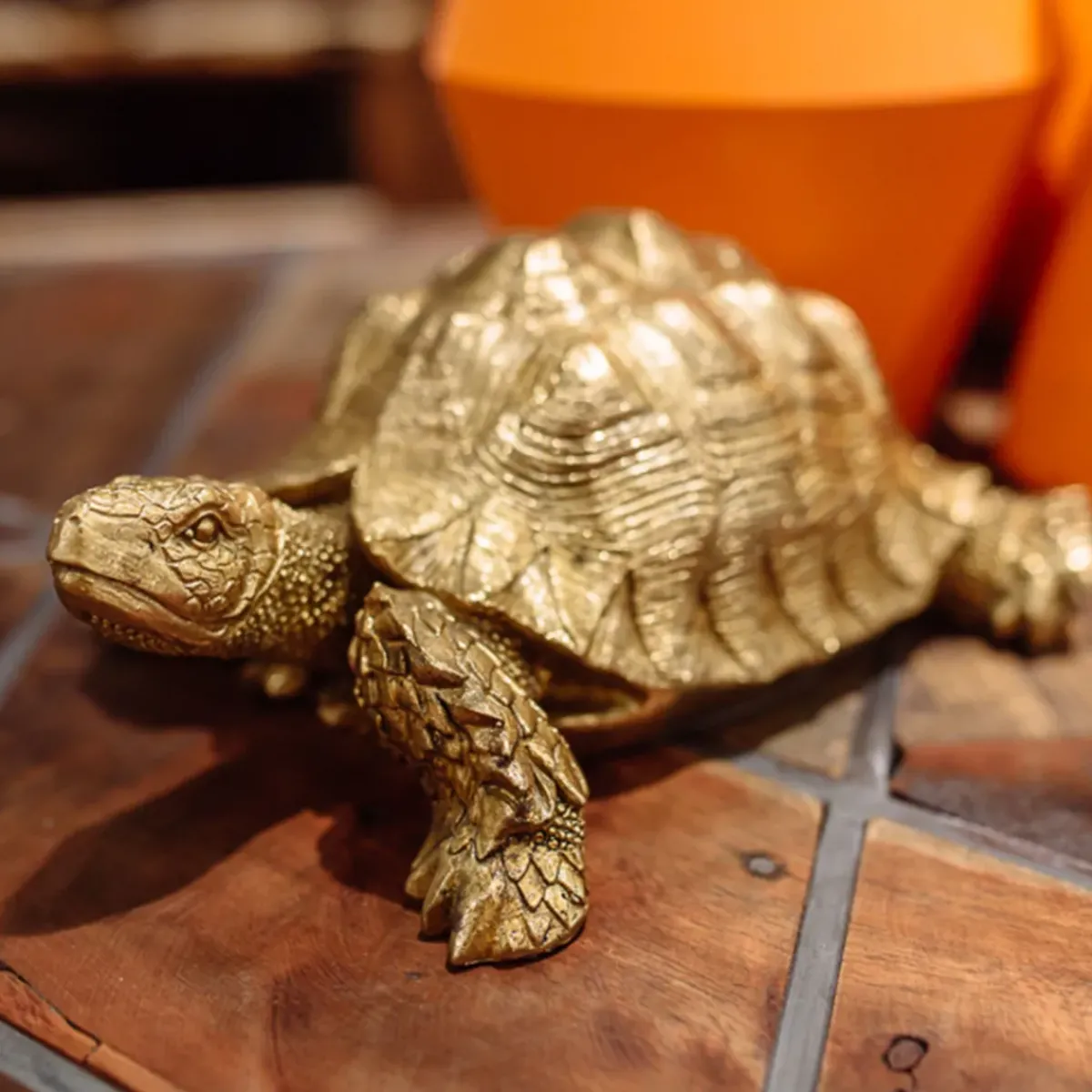KARE24.se Skulptur Turtle - Dekor Sköldpadda Guld, 26cm - KARE Design