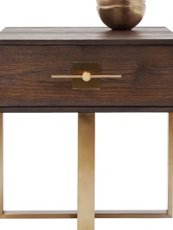 KARE24.se Sängbord Osaka med Låda - Mörkt Trä - KARE Design Best