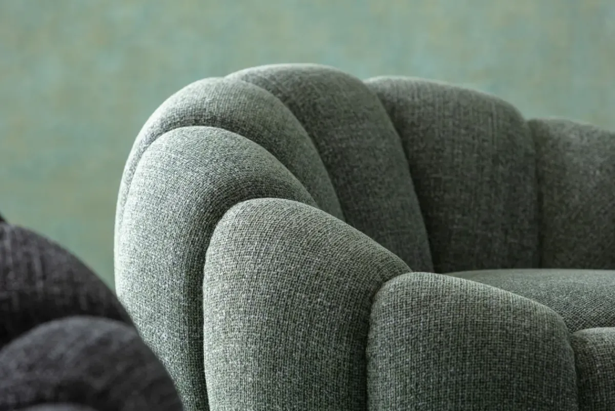 KARE24.se Snurrfåtölj Peppo Bloom - Melange Grön - KARE Design Outlet