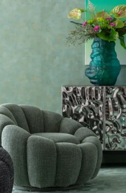 KARE24.se Snurrfåtölj Peppo Bloom - Melange Grön - KARE Design Outlet