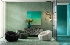 KARE24.se Snurrfåtölj Peppo Bloom - Melange Grön - KARE Design Outlet