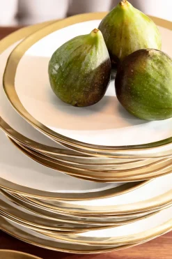 KARE24.se Tallrik Bell - Vit Porslin med guldkant, Ø31cm - KARE Design Best