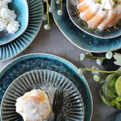 KARE24.se Tallrik Mustique Rim - Glaserat Stengods Aqua Blå, Ø29cm - KARE Design Discount