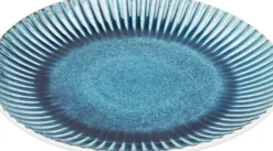 KARE24.se Tallrik Mustique Rim - Glaserat Stengods Aqua Blå, Ø29cm - KARE Design Discount