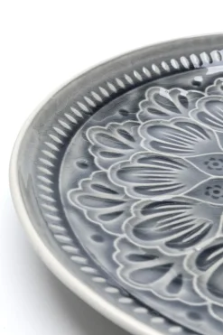 KARE24.se Tallrik Sicilia Mandala Grå Keramik, Ø27 - KARE Design