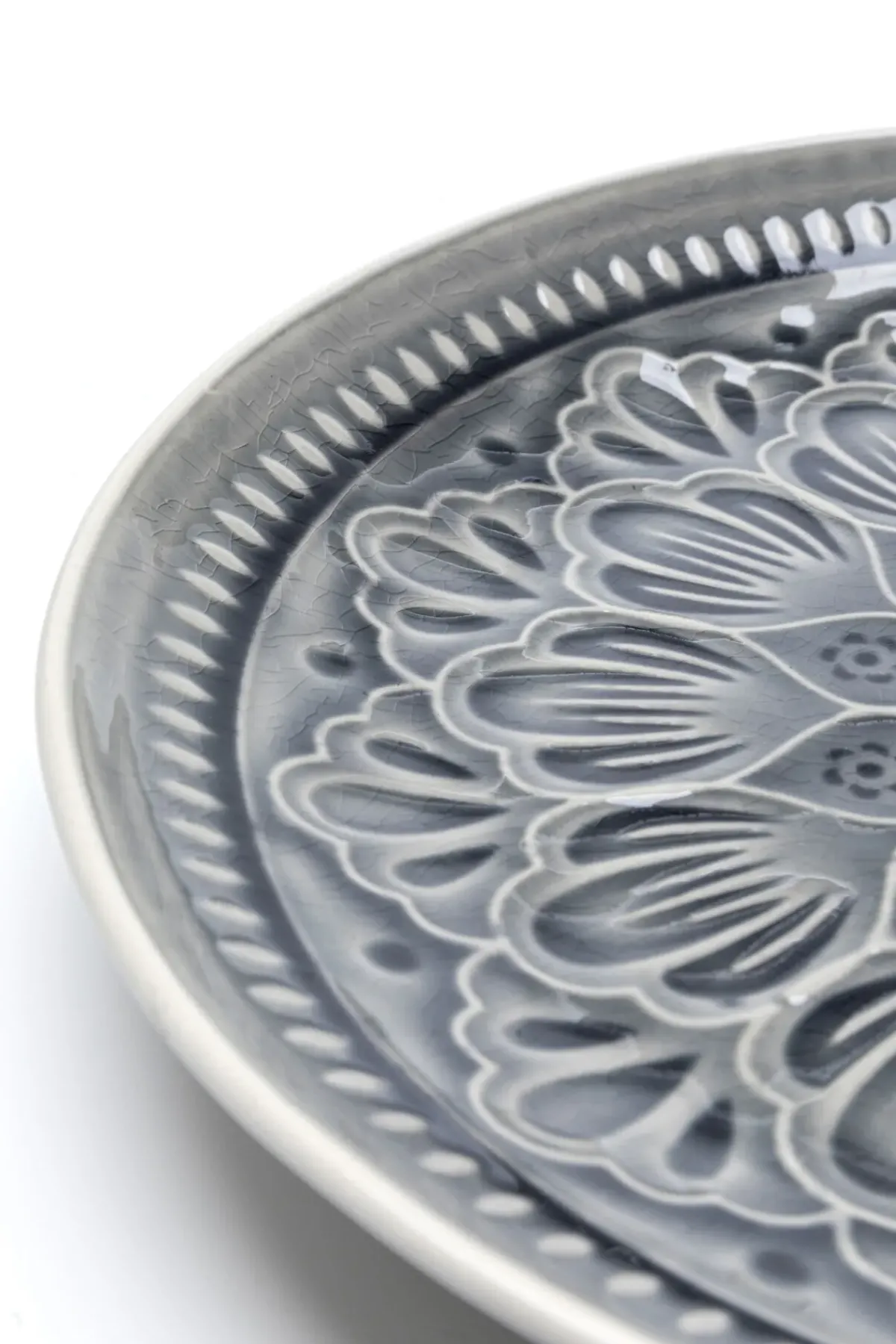 KARE24.se Tallrik Sicilia Mandala Grå Keramik, Ø27 - KARE Design