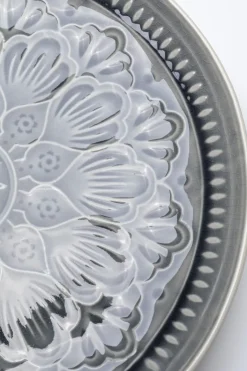 KARE24.se Tallrik Sicilia Mandala Grå Keramik, Ø27 - KARE Design