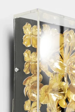 KARE24.se Tavla Flower Guld - 3D Blommor i Djup Plexiram, 80x80cm - KARE Design Outlet