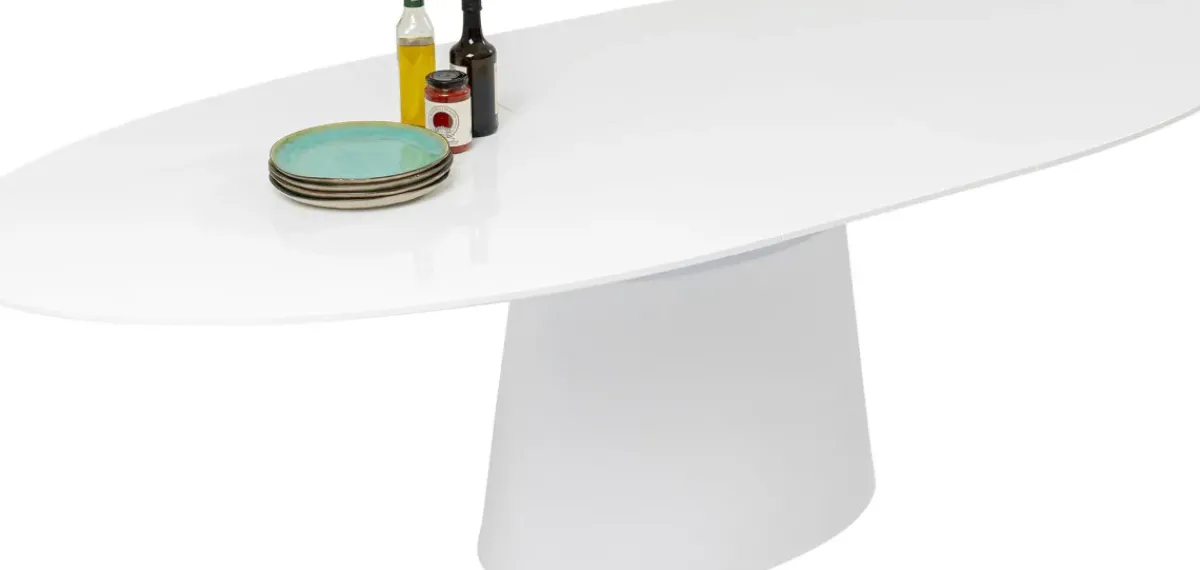 KARE24.se Utdragbart Bord Benvenuto - Ovalt Bord Vit, 200-250x110cm - KARE Design Discount